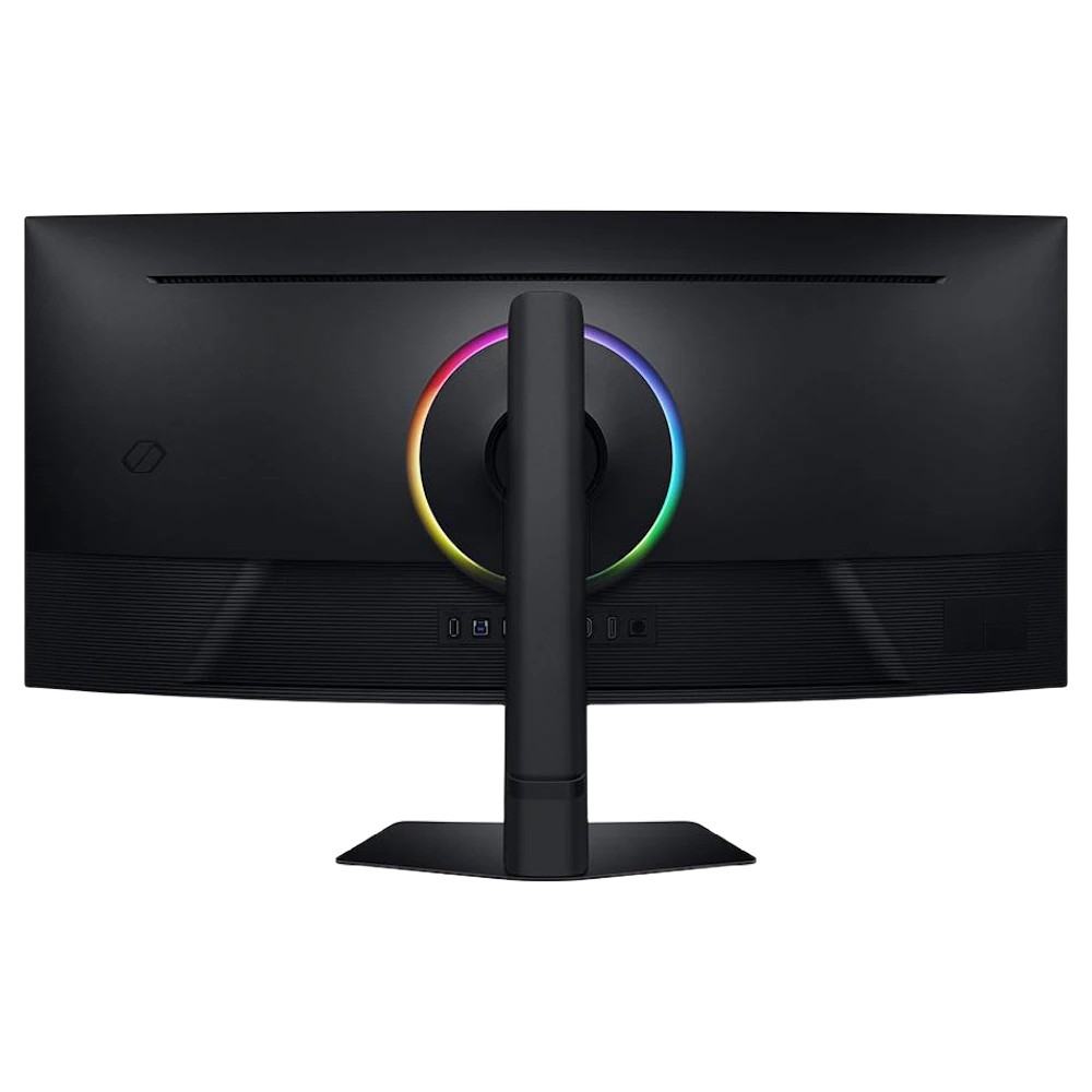 A large main feature product image of Samsung Odyssey G7 G75F - 40" Curved 2160p 180Hz VA Gaming Monitor