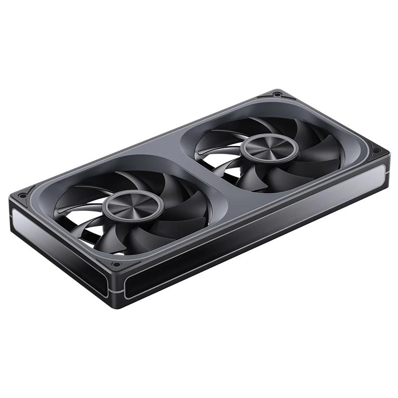 A large main feature product image of Jonsbo ZA-240 ARGB 120x240mm PWM Reverse Blade Dual Fan Module (Black)