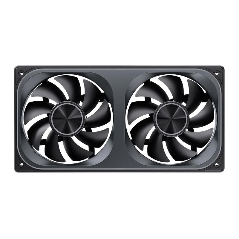 A large main feature product image of Jonsbo ZA-240 ARGB 120x240mm PWM Reverse Blade Dual Fan Module (Black)