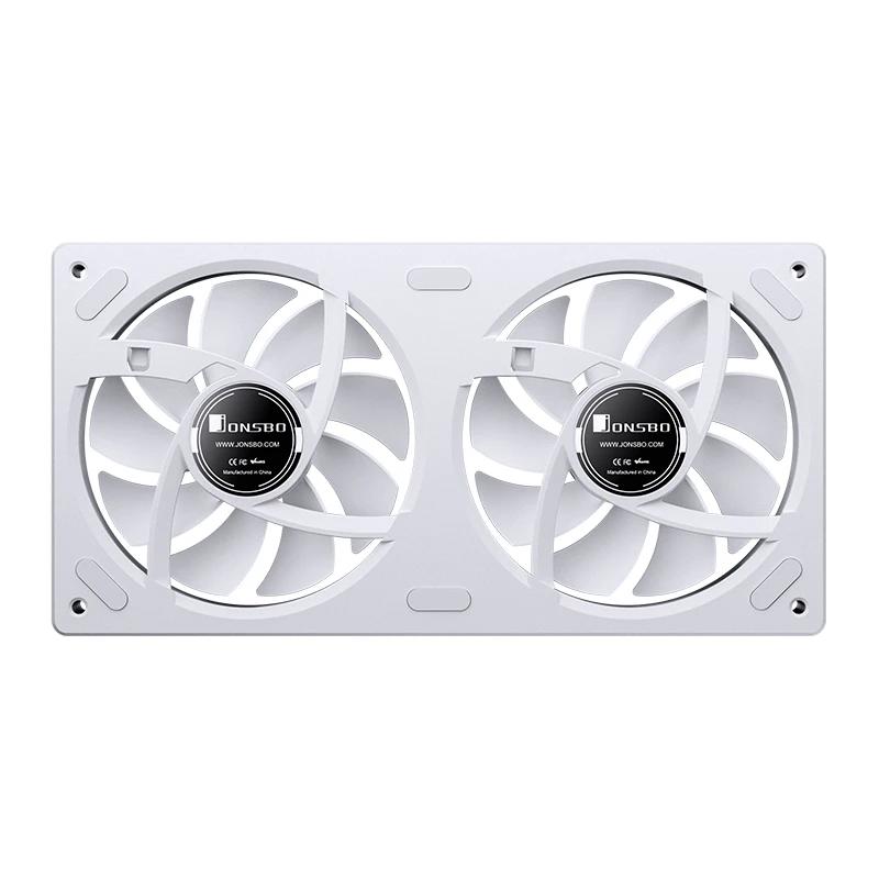 A large main feature product image of Jonsbo ZA-240 ARGB 120x240mm PWM Reverse Blade Dual Fan Module (White)