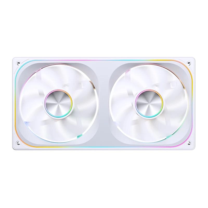 A large main feature product image of Jonsbo ZA-240 ARGB 120x240mm PWM Reverse Blade Dual Fan Module (White)