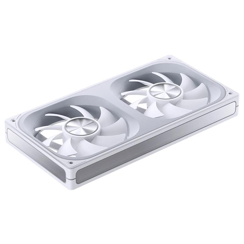 A large main feature product image of Jonsbo ZA-240 ARGB 120x240mm PWM Reverse Blade Dual Fan Module (White)