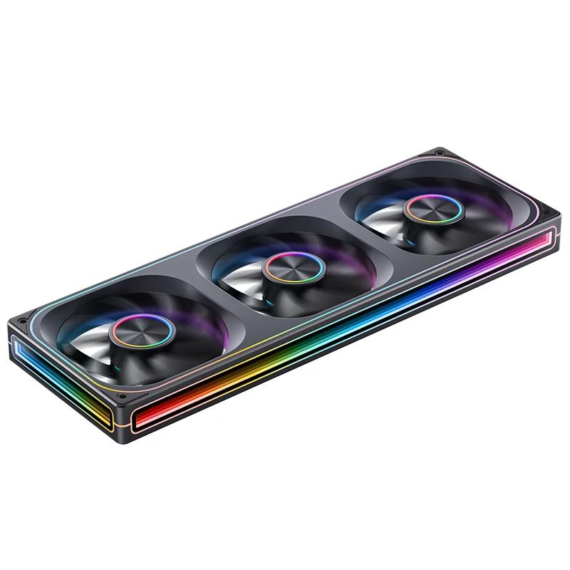 A large main feature product image of Jonsbo ZA-360 ARGB 120x360mm PWM Reverse Blade Triple Fan Module (Black)