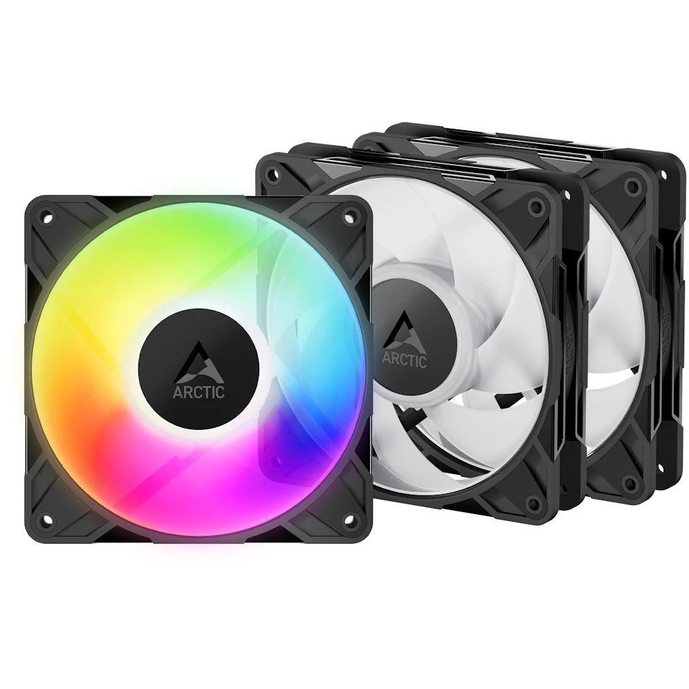 ARCTIC P12 Pro ARGB 120mm Performance PWM Fan 3-Pack (Black)