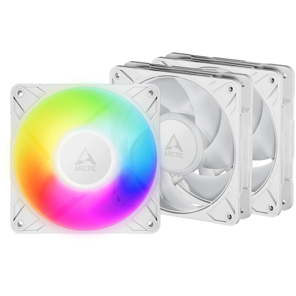 ARCTIC P12 Pro ARGB 120mm Performance PWM Fan 3-Pack (White)