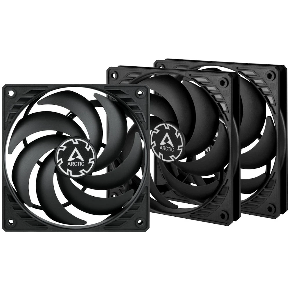 ARCTIC P12 Slim PWM PST 120mm Fan 3-Pack (Black)