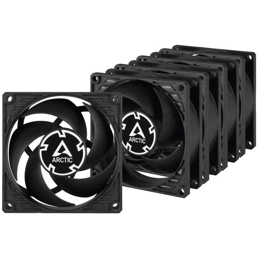ARCTIC P8 PWM PST 80mm Fan 5-Pack (Black)