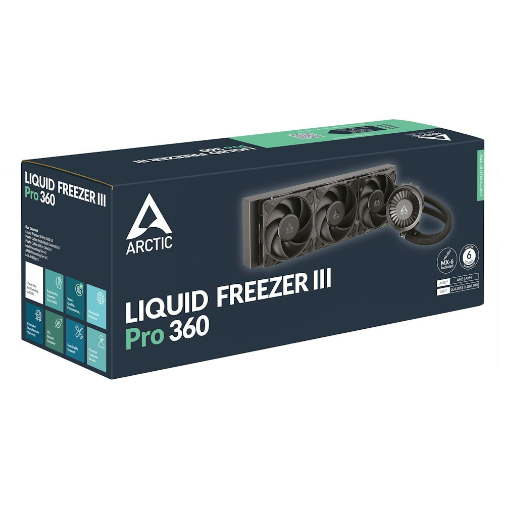 A large main feature product image of ARCTIC Liquid Freezer III Pro 360mm AIO Liquid CPU Cooler (Black)