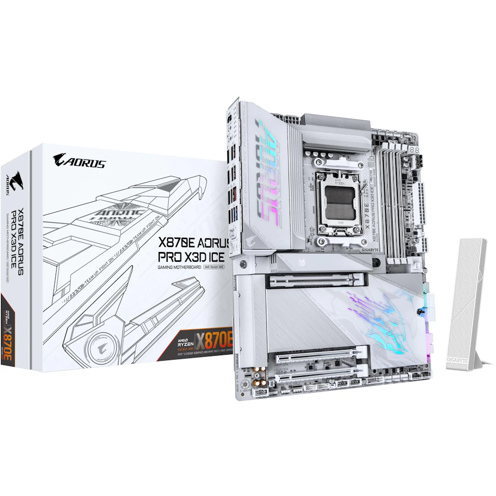 Gigabyte X870E AORUS PRO X3D ICE AM5 ATX Desktop Motherboard