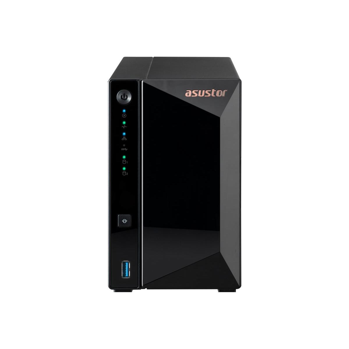 A large main feature product image of Asustor Drivestor 2 Pro Gen2 2-Bay NAS - 1.7GHz Quad-Core, 2GB RAM, 2.5GbE