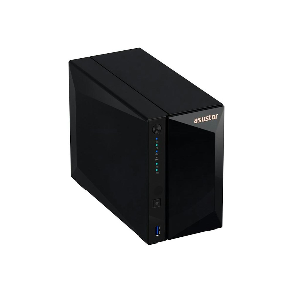 A large main feature product image of Asustor Drivestor 2 Pro Gen2 2-Bay NAS - 1.7GHz Quad-Core, 2GB RAM, 2.5GbE