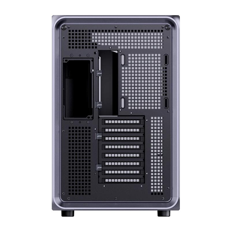 A large main feature product image of Jonsplus BO400CG Curved Glass Mid Tower Dual-Chamber Aluminium Frame Case (Grey)