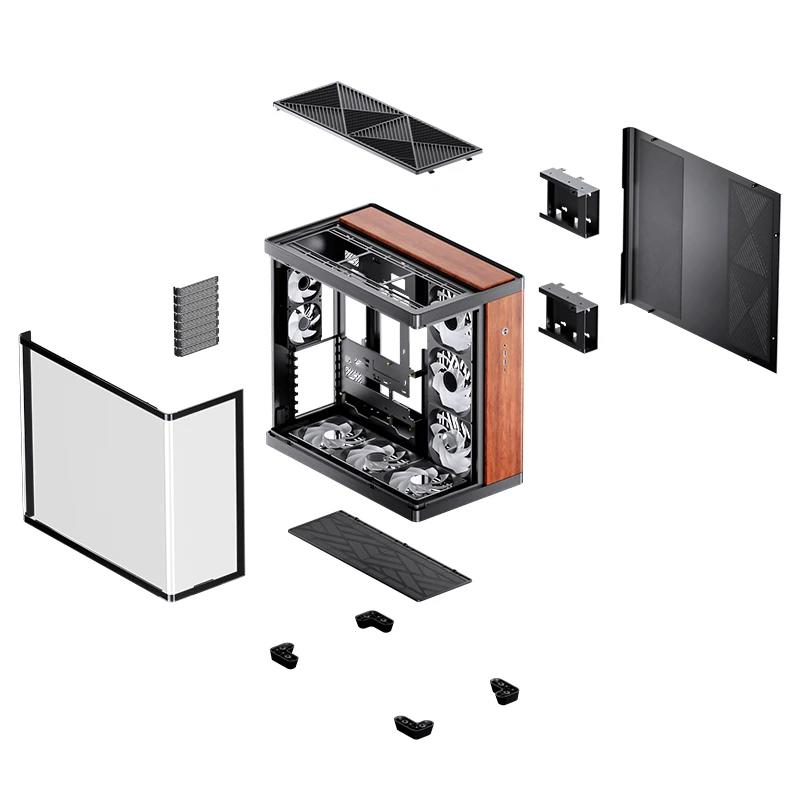 A large main feature product image of Jonsbo TK-4 Wood Mid Tower Dual-Chamber Case (Black)