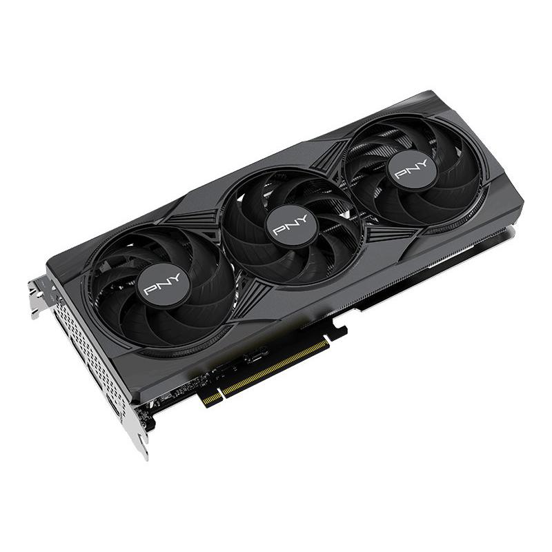 A large main feature product image of PNY GeForce RTX 5060 ARGB OC Triple Fan 8GB GDDR7