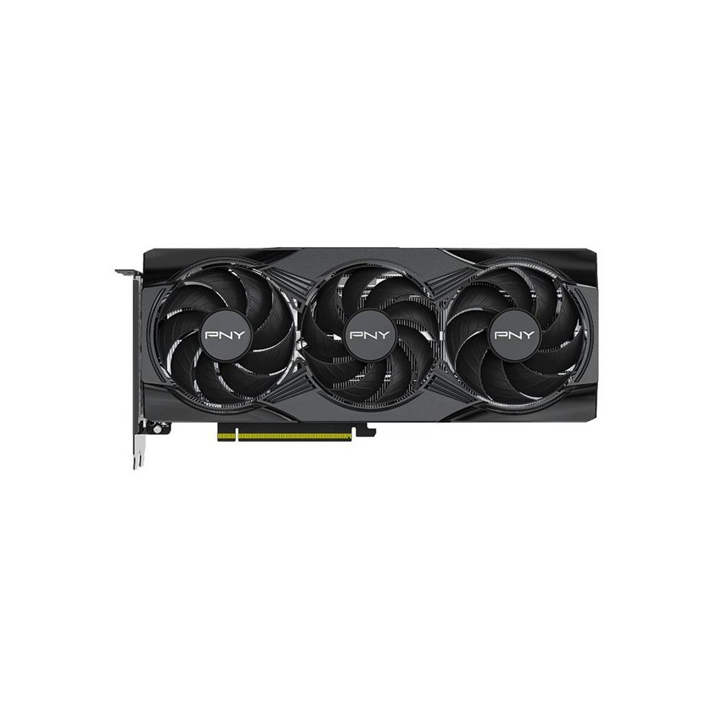 A large main feature product image of PNY GeForce RTX 5060 ARGB OC Triple Fan 8GB GDDR7