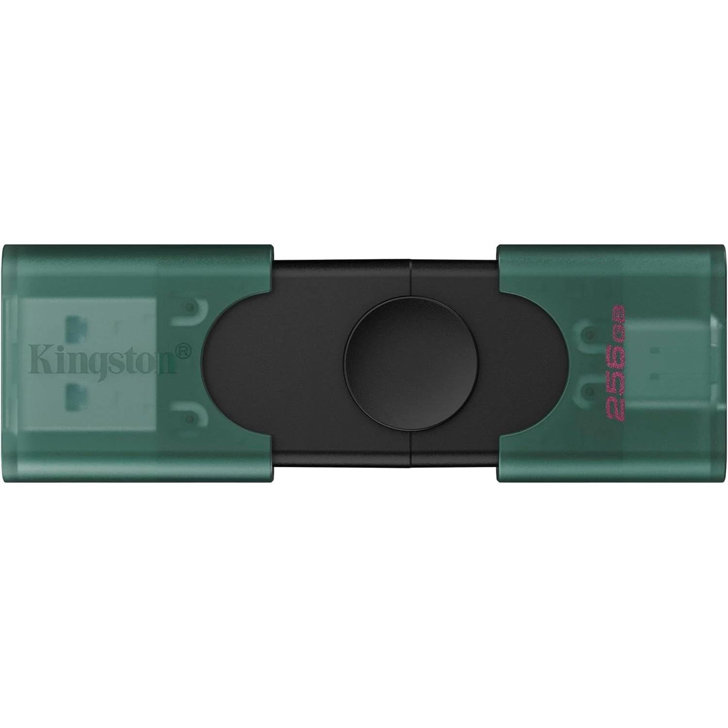 A large main feature product image of Kingston DataTraveler Duo 256GB USB 3.2 Gen1 Type-C/A Flash Drive