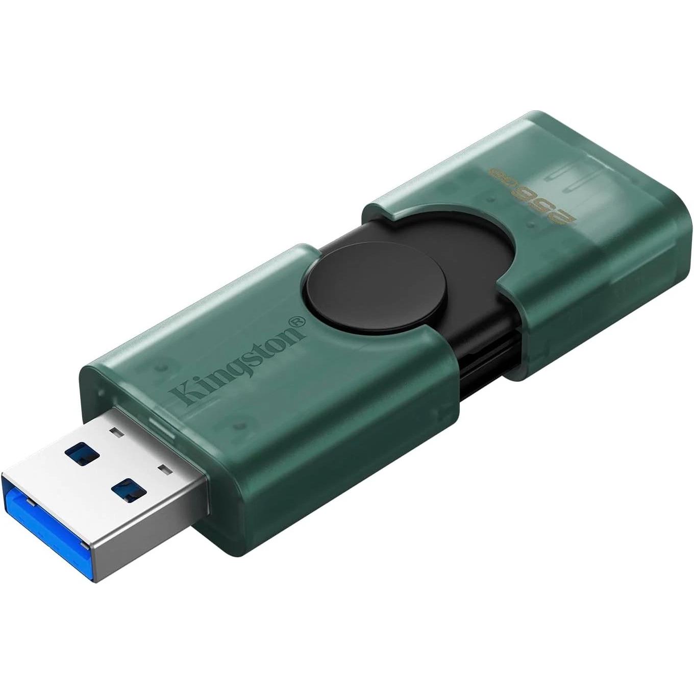 A large main feature product image of Kingston DataTraveler Duo 256GB USB 3.2 Gen1 Type-C/A Flash Drive