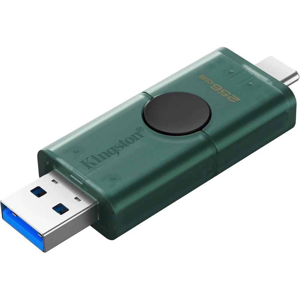 A large main feature product image of Kingston DataTraveler Duo 256GB USB 3.2 Gen1 Type-C/A Flash Drive