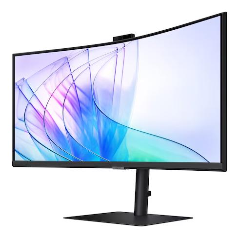 A large main feature product image of Samsung ViewFinity S65VC 34" Curved 1440p Ultrawide 100Hz Webcam Business Monitor
