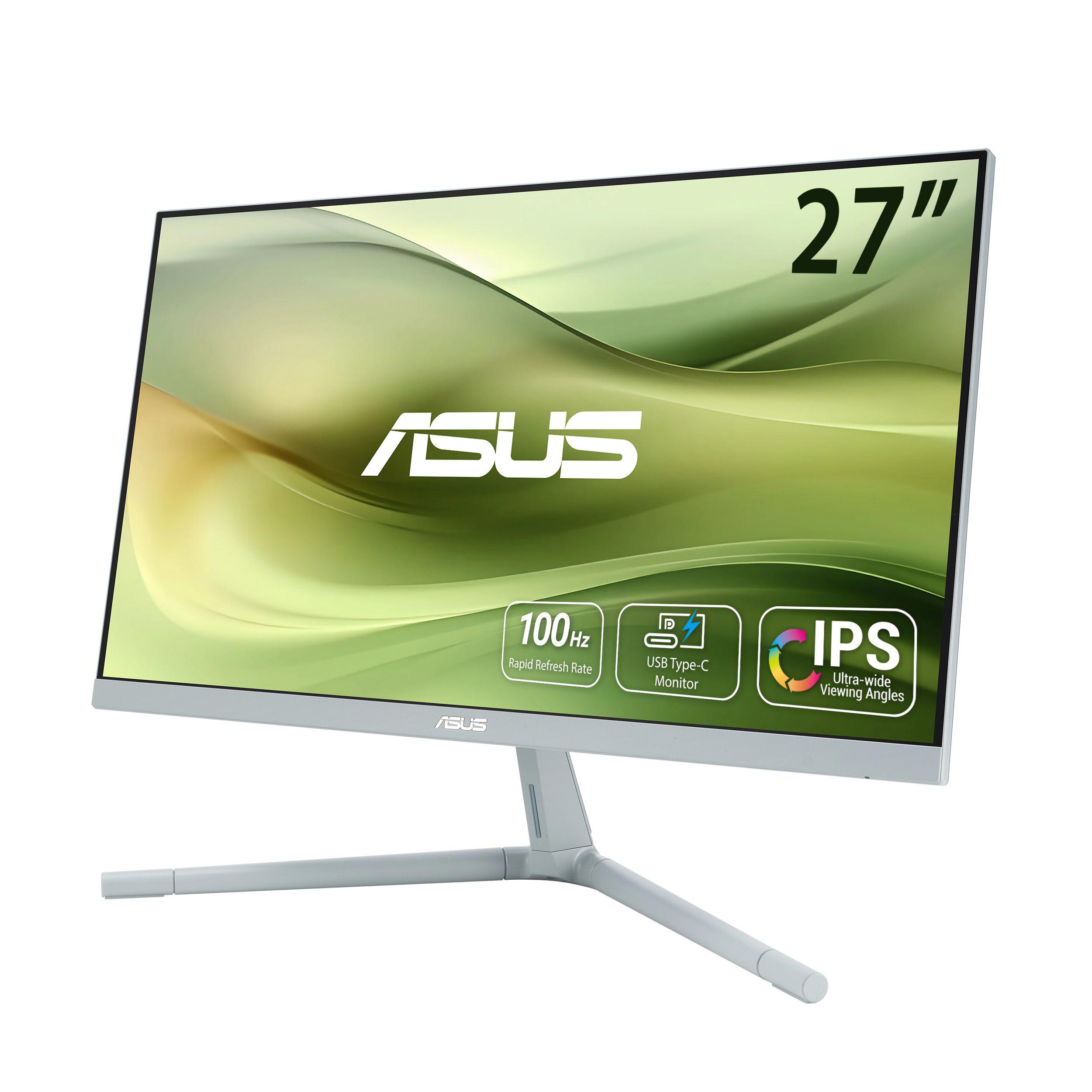 A large main feature product image of ASUS Eye Care VU279CFE-G - 27" 1080p 100Hz IPS Monitor - Green