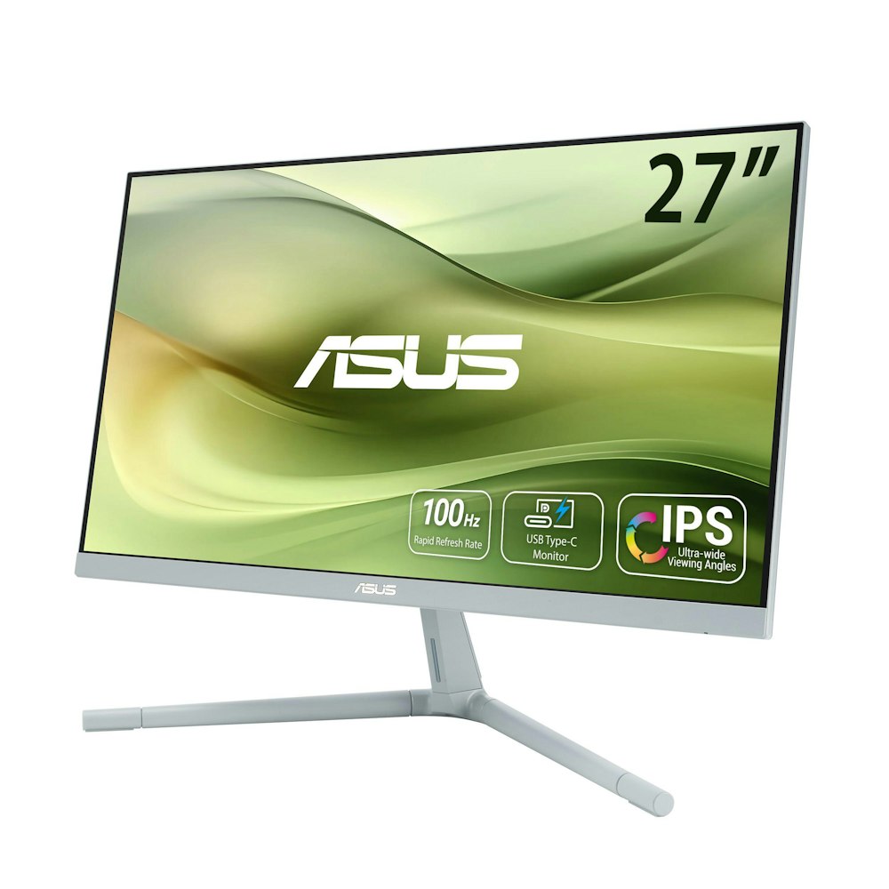 A large main feature product image of ASUS Eye Care VU279CFE-G - 27" 1080p 100Hz IPS Monitor - Green