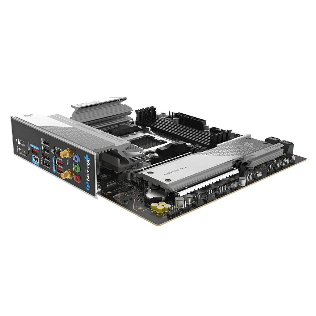 A large main feature product image of SAPPHIRE NITRO+ B850M WiFi AM5 mATX Desktop Motherboard