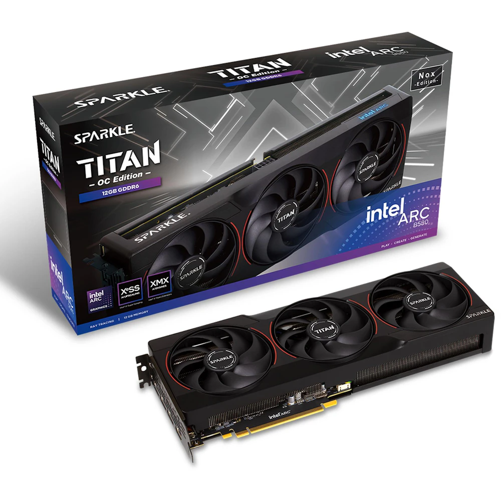 SPARKLE Intel Arc Battlemage B580 TITAN Nox OC 12GB GDDR6