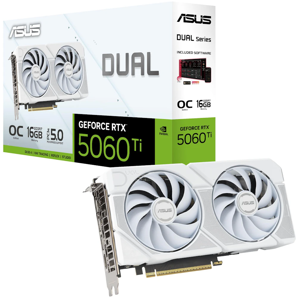 ASUS GeForce RTX 5060 Ti Dual OC 16GB GDDR7 (White)