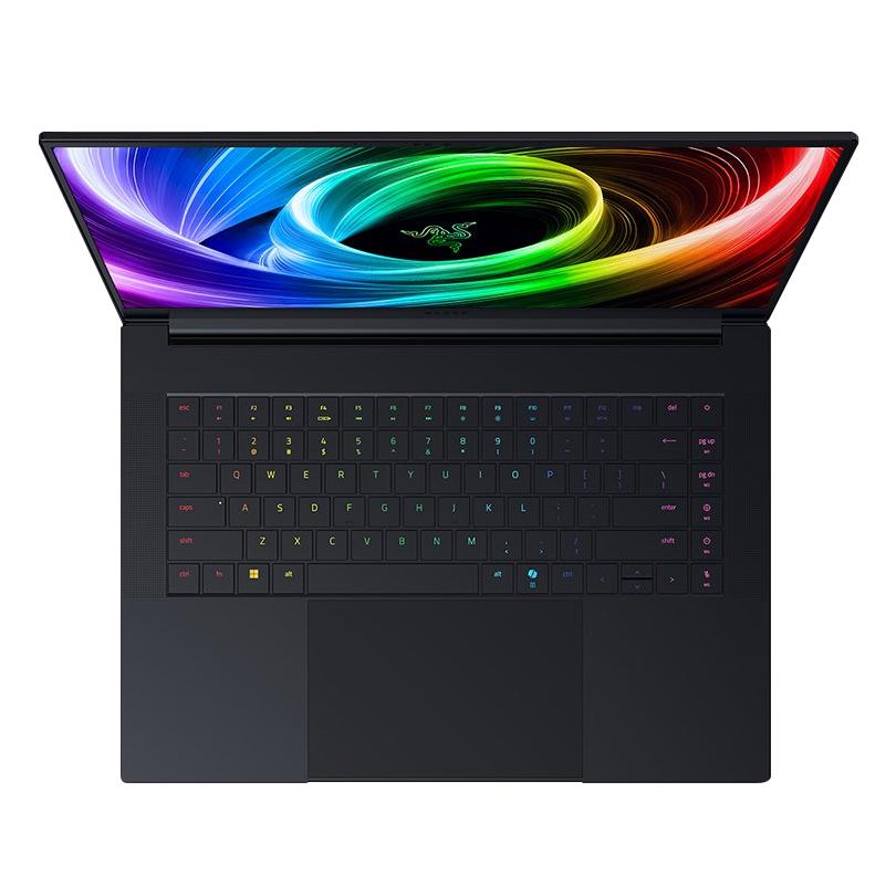 A large main feature product image of Razer Blade 16 (2025) - 16" 240Hz OLED, Ryzen AI 9 365, RTX 5070 Ti, 32GB/1TB - Win 11 Gaming Notebook