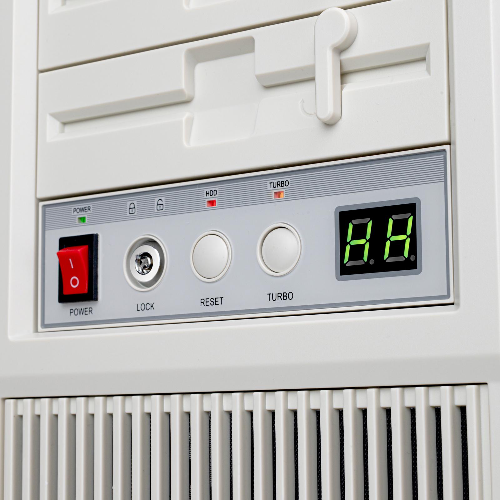 A large main feature product image of SilverStone FLP02 Retro Mid Tower Case