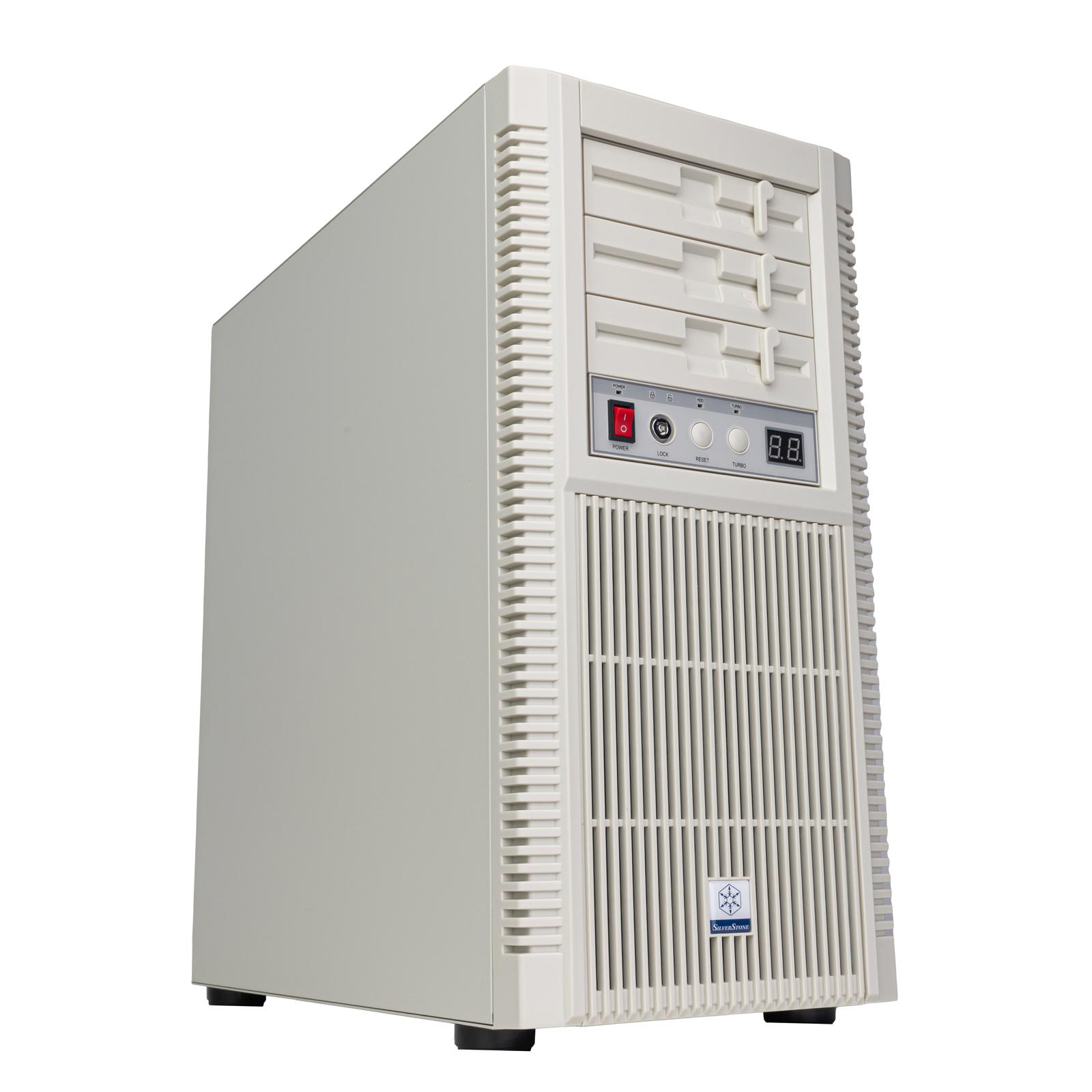 A large main feature product image of SilverStone FLP02 Retro Mid Tower Case