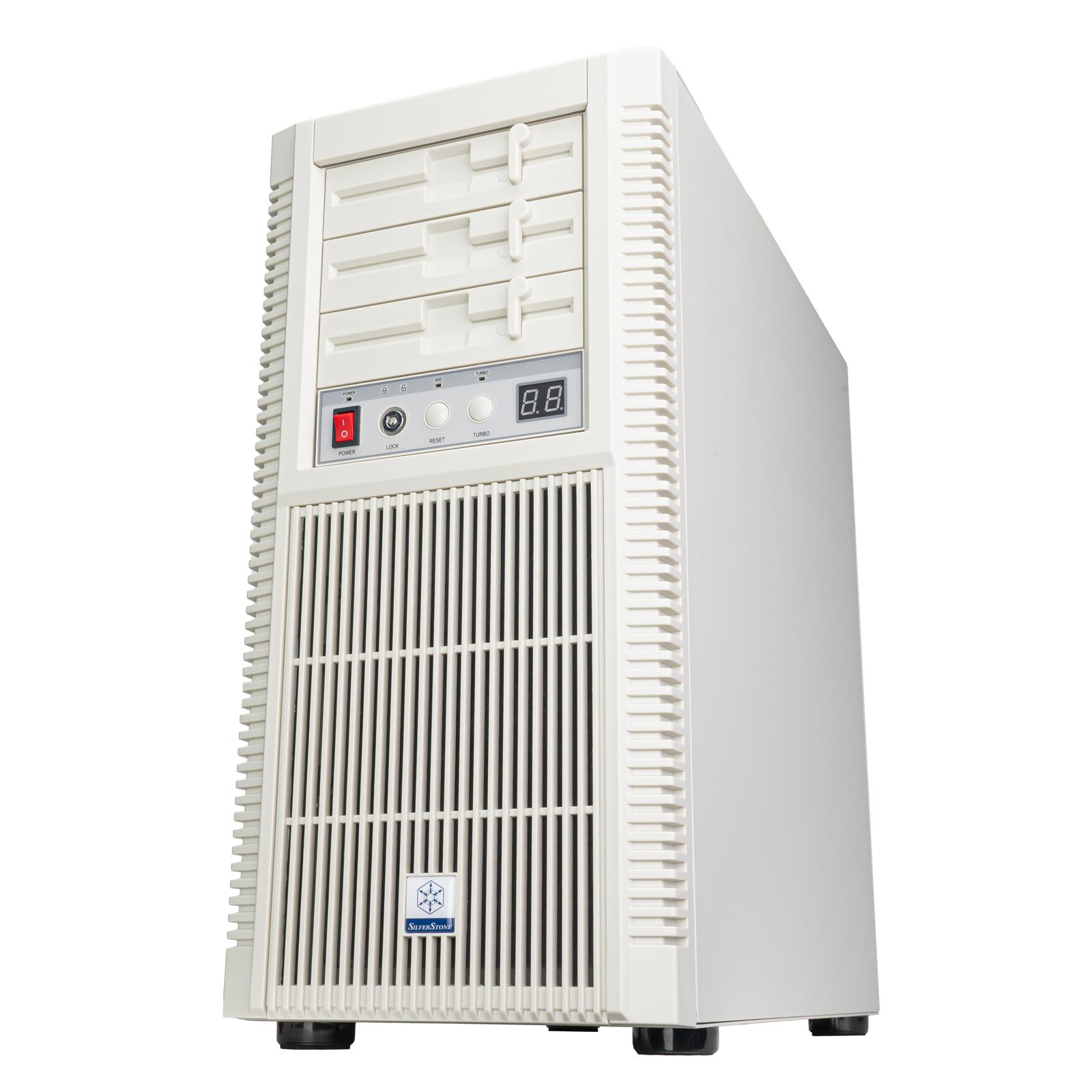 A large main feature product image of SilverStone FLP02 Retro Mid Tower Case