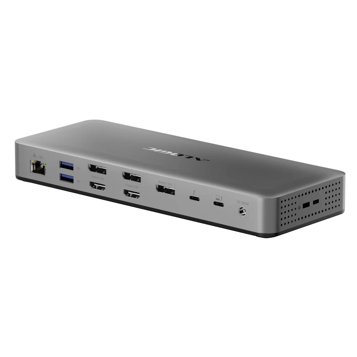 A large main feature product image of ALOGIC 4K Display Thunderbolt Docking Station