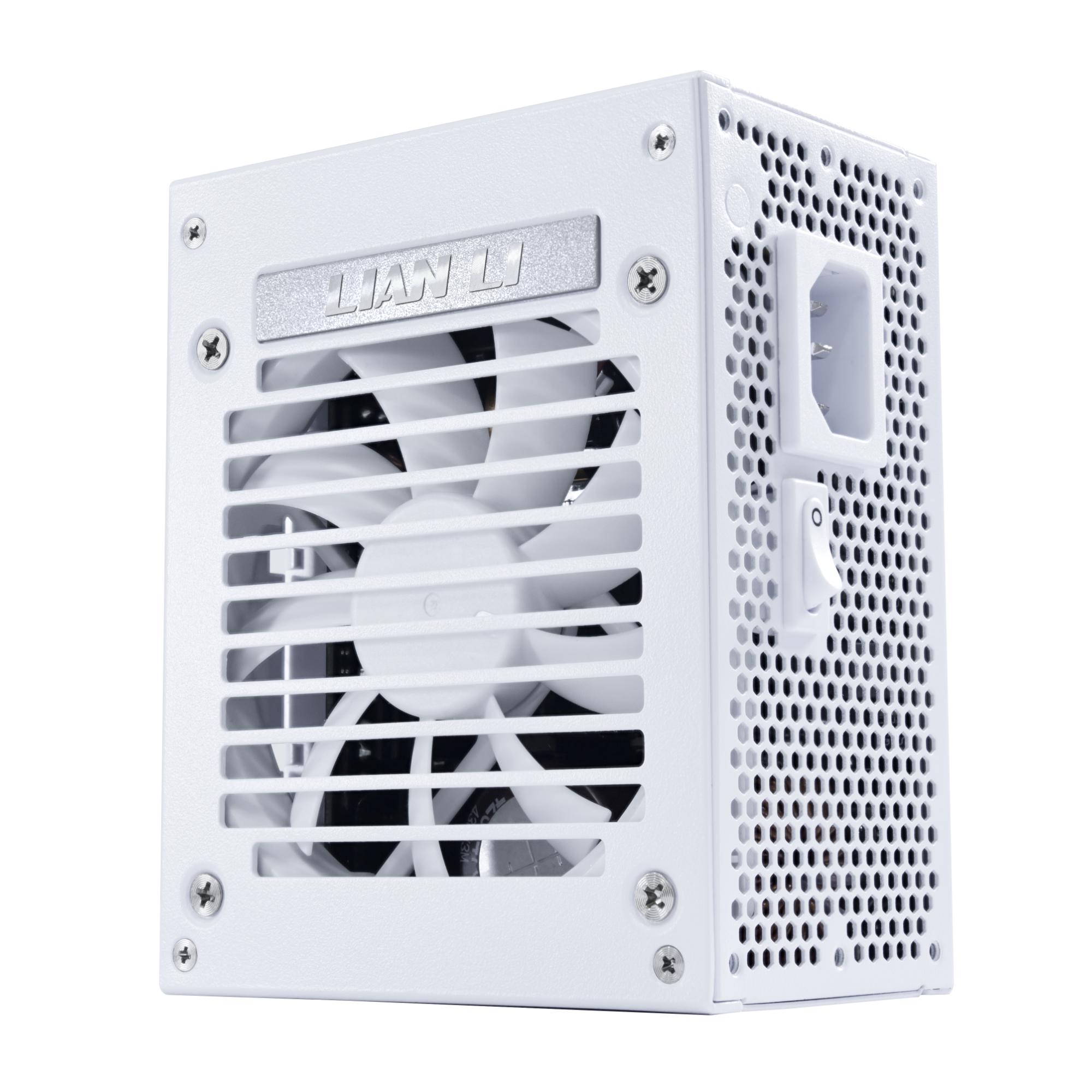 A large main feature product image of Lian Li SP 850W V2 Gold PCIe 5.1 ATX 3.1 SFX Modular PSU (White)