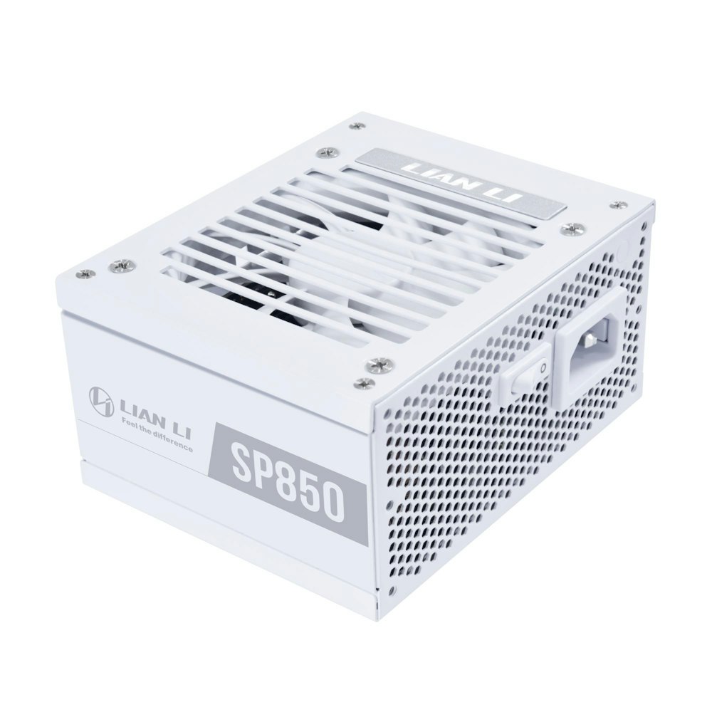 A large main feature product image of Lian Li SP 850W V2 Gold PCIe 5.1 ATX 3.1 SFX Modular PSU (White)