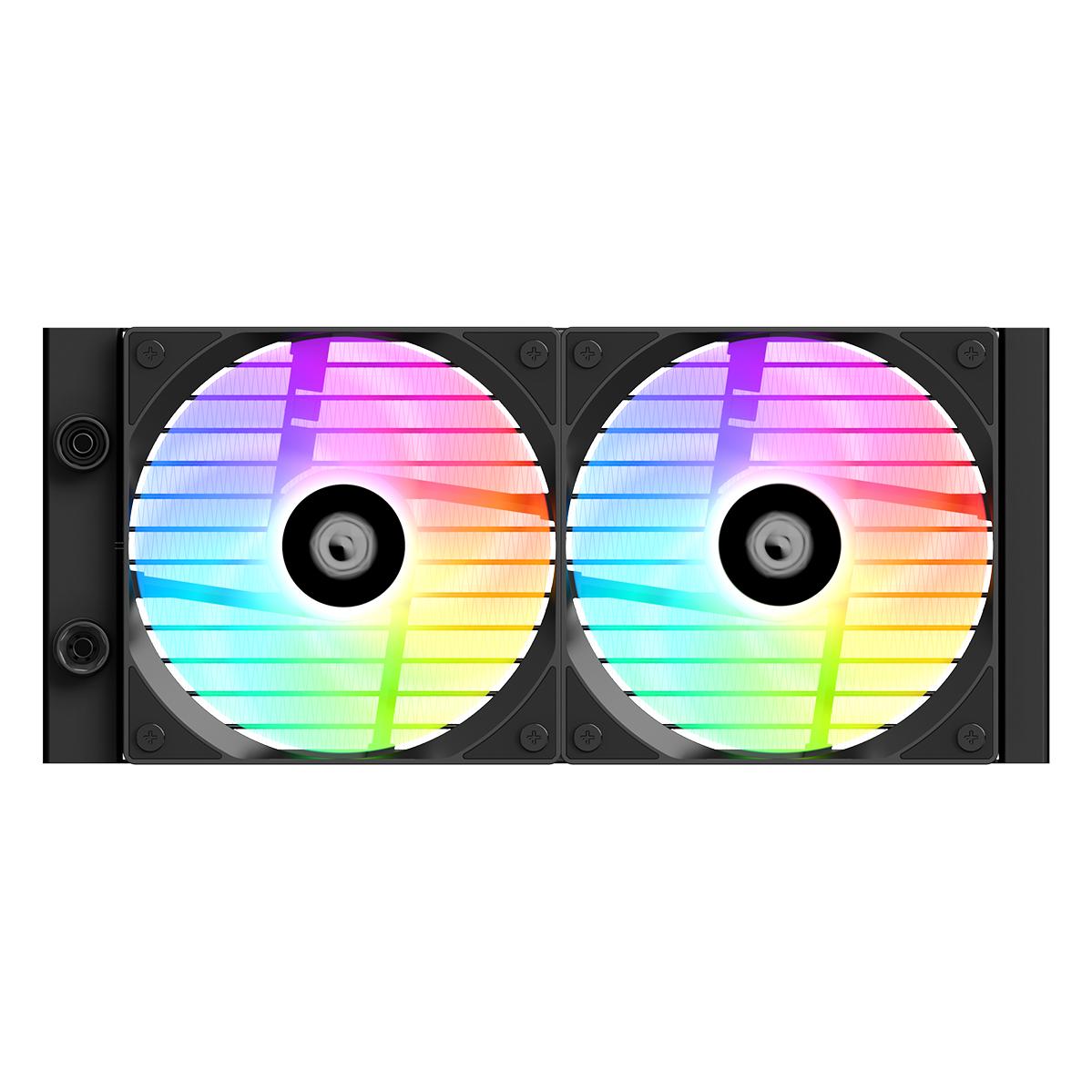 A large main feature product image of ID-COOLING FX240 LCD 240mm ARGB AIO Liquid CPU Cooler (Black)