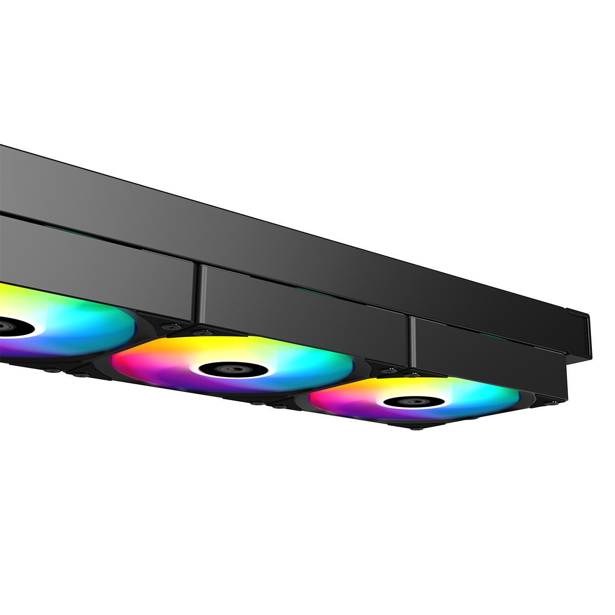 A large main feature product image of ID-COOLING FX360 LCD 360mm ARGB AIO Liquid CPU Cooler (Black)