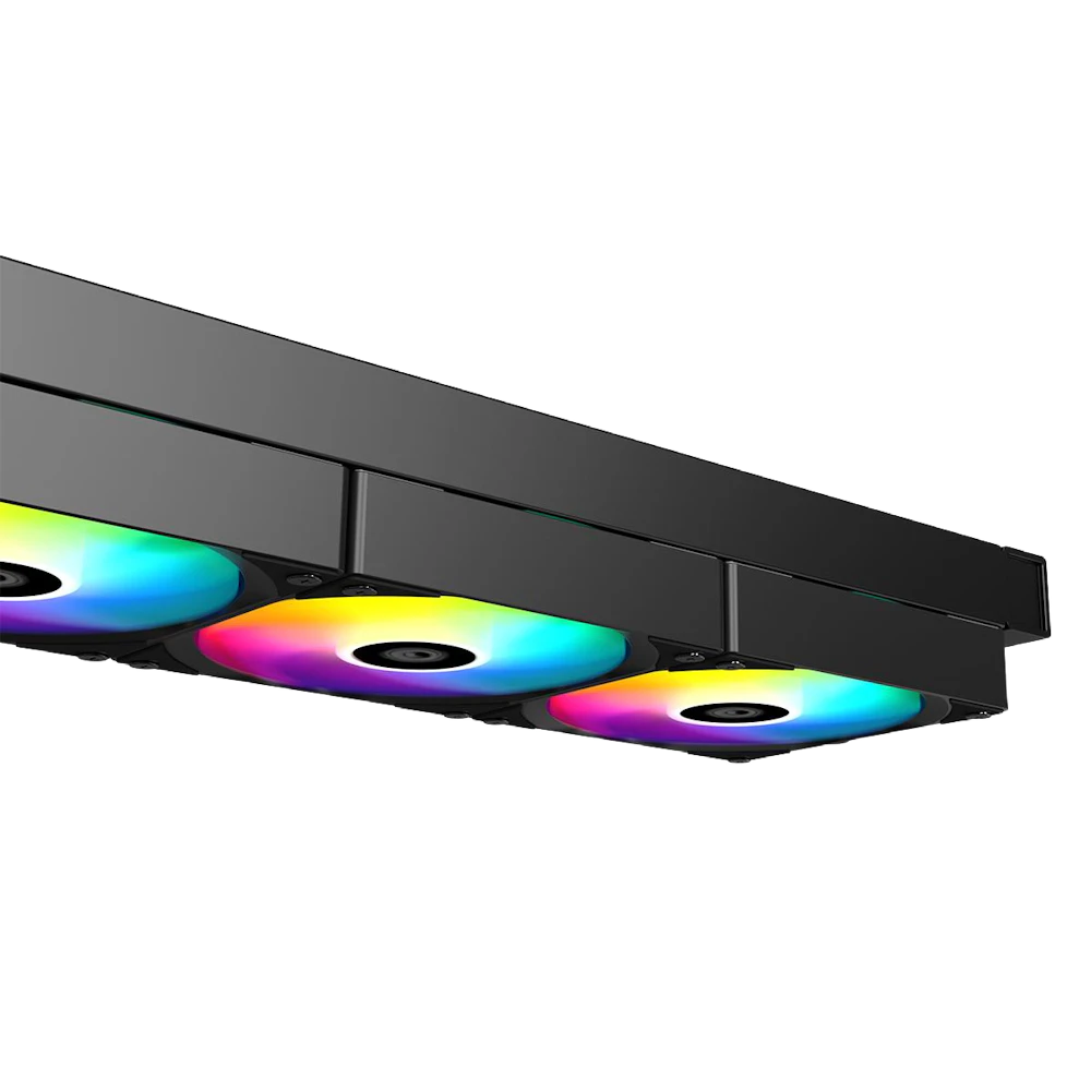 A large main feature product image of ID-COOLING FX360 LCD 360mm ARGB AIO Liquid CPU Cooler (Black)