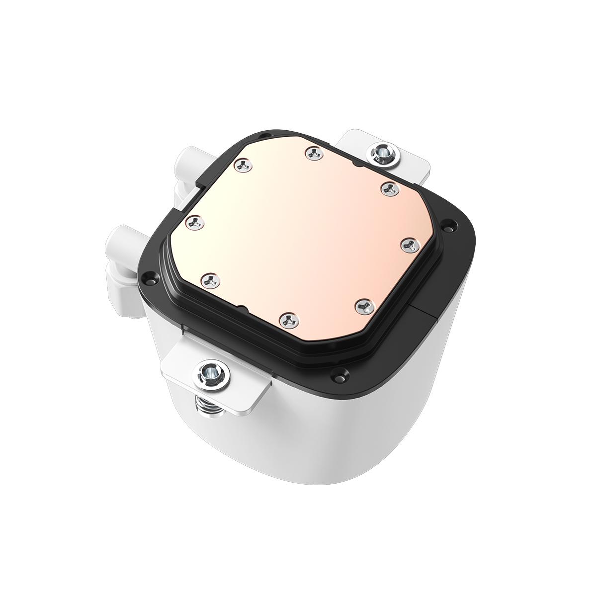 A large main feature product image of ID-COOLING FX360 LCD 360mm ARGB AIO Liquid CPU Cooler (White)