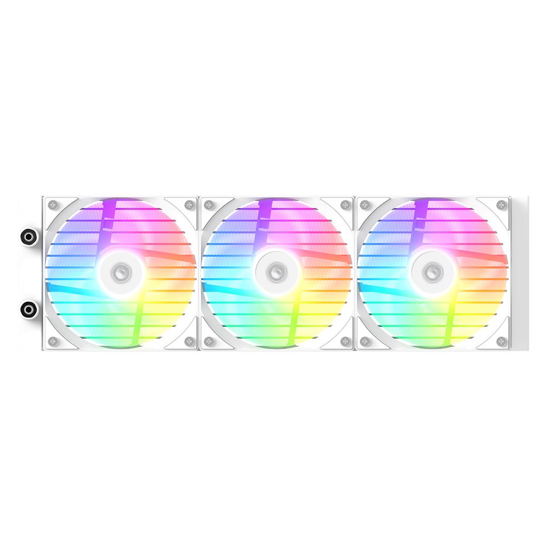 A large main feature product image of ID-COOLING FX360 TD 360mm ARGB AIO Liquid CPU Cooler (White)