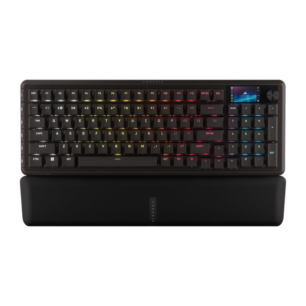 A large main feature product image of Corsair VANGUARD 96 MLX RGB Mechanical Gaming Keyboard - Black (MLX Plasma)