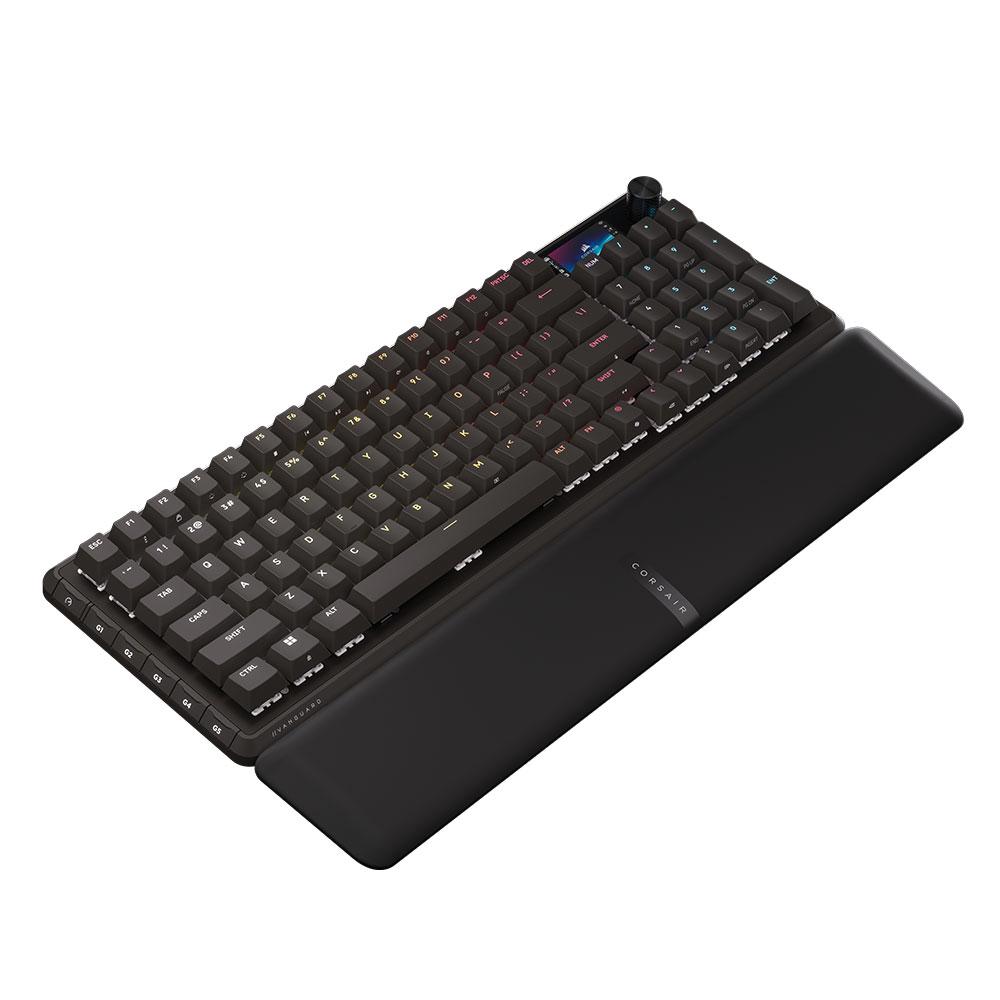 A large main feature product image of Corsair VANGUARD PRO 96 MGX RGB Mechanical Gaming Keyboard - Black (MGX Hyperdrive)