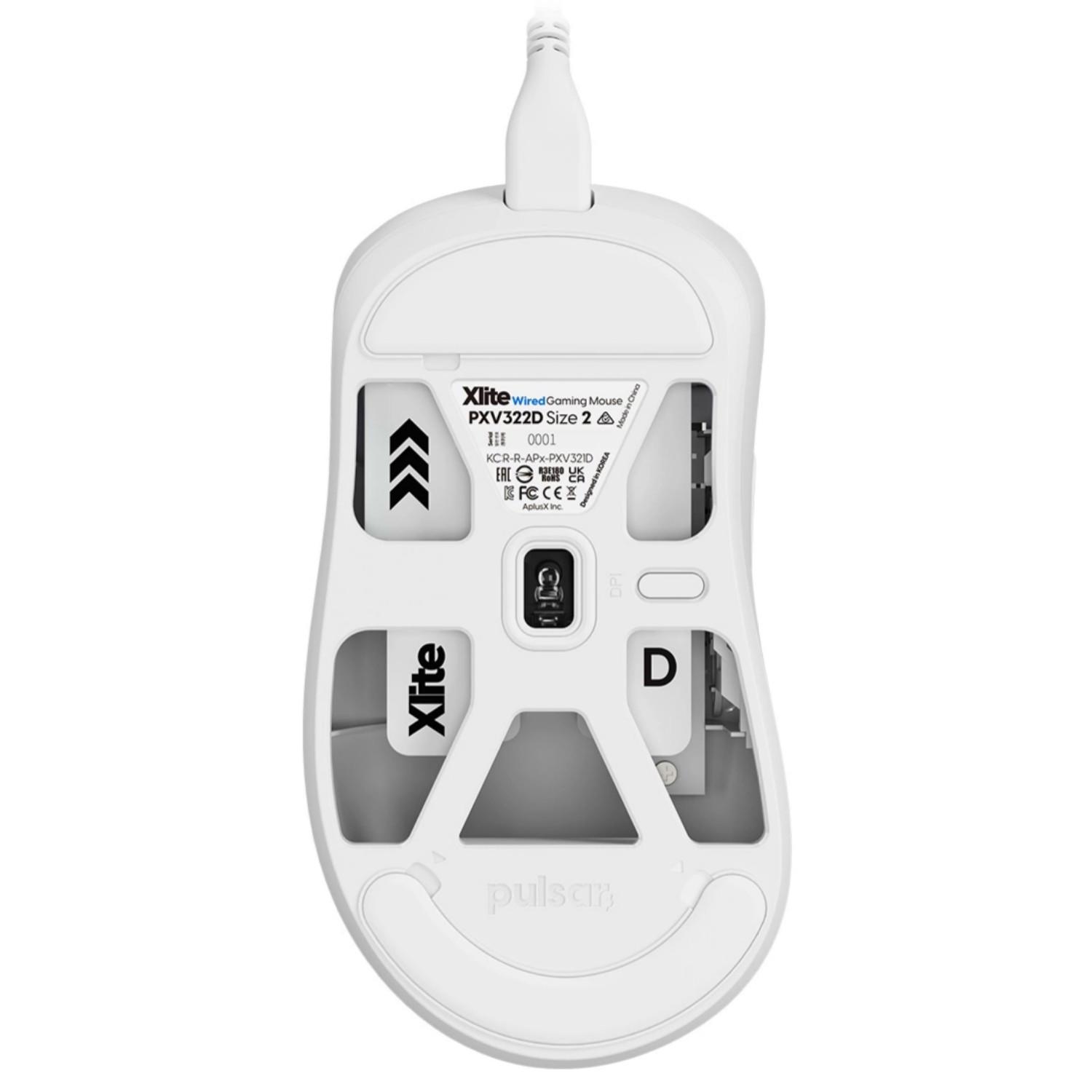 A large main feature product image of Pulsar Xlite V3 Wired - 52g Lightweight Gaming Mouse (White)