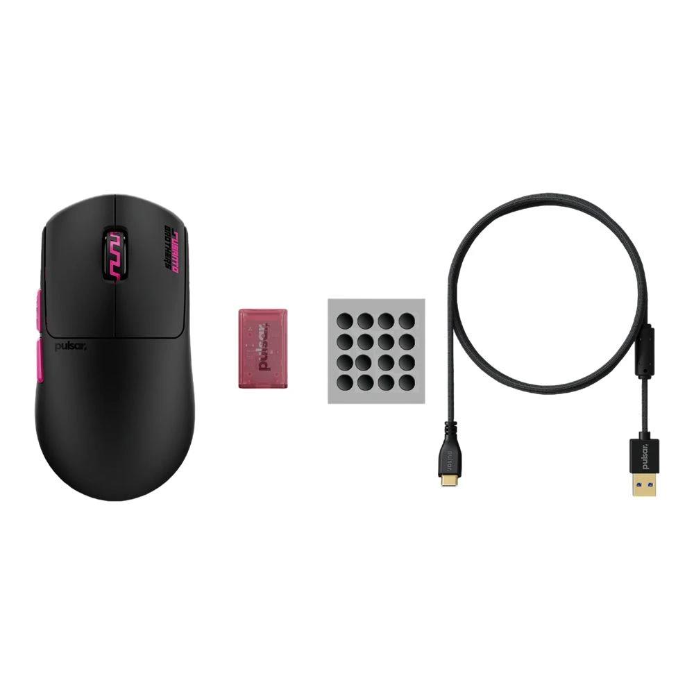 A large main feature product image of Pulsar Pro Series Susanto-X 50g Lightweight Wireless Gaming Mouse (Black)