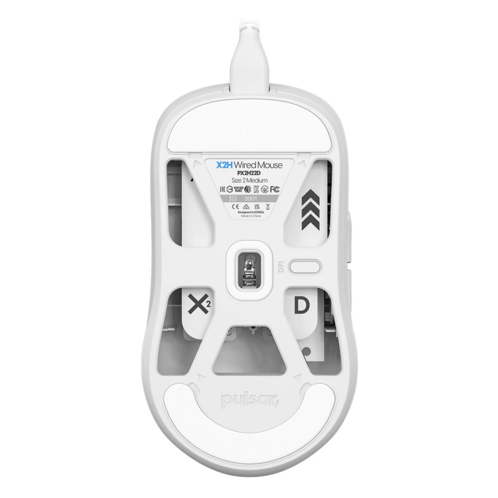 A large main feature product image of Pulsar X2H Wired - 51g Lightweight Gaming Mouse (White)