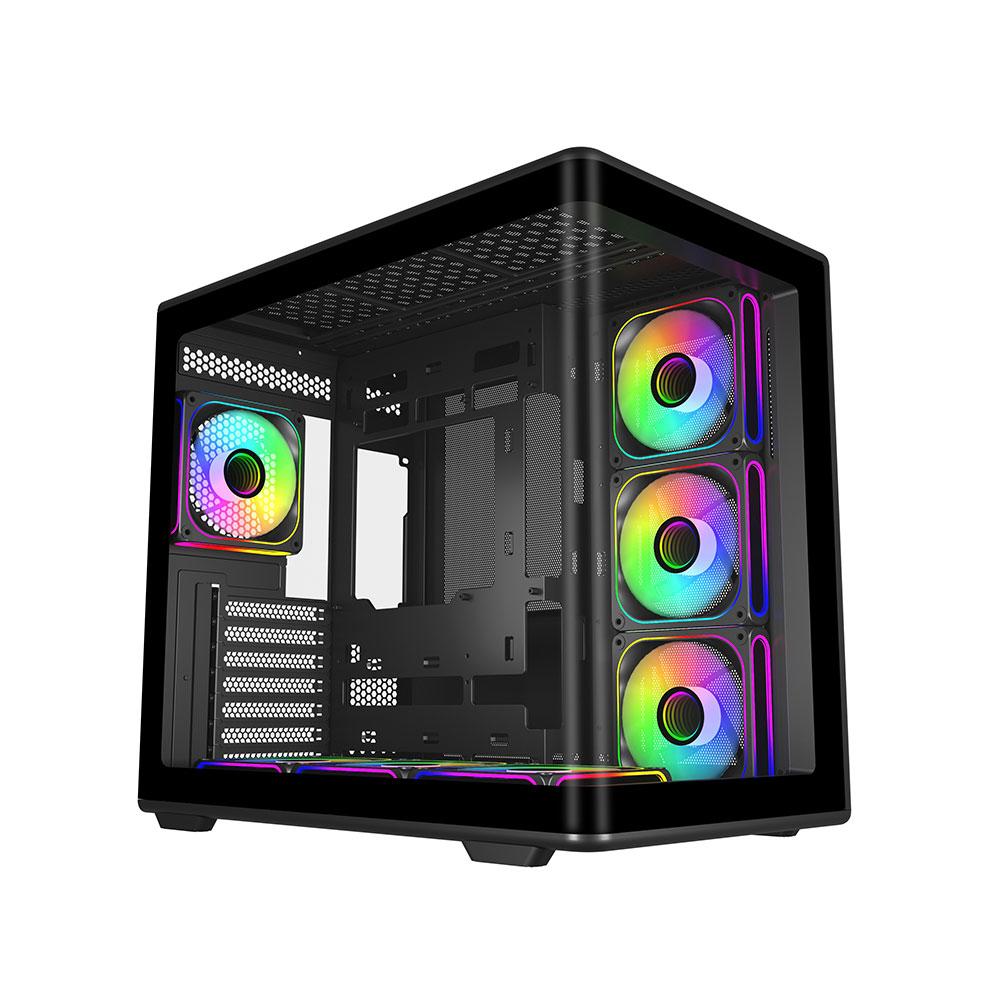 A large main feature product image of Cooler Master Elite 600 Curved Tempered Glass Mid Tower Case (Black)