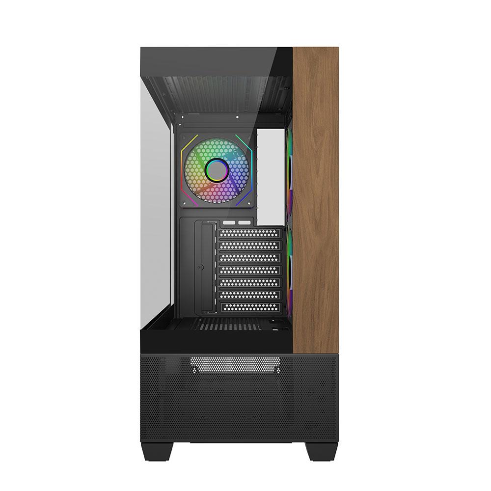 A large main feature product image of Cooler Master Elite 690 Wood Mid Tower Case (Black)