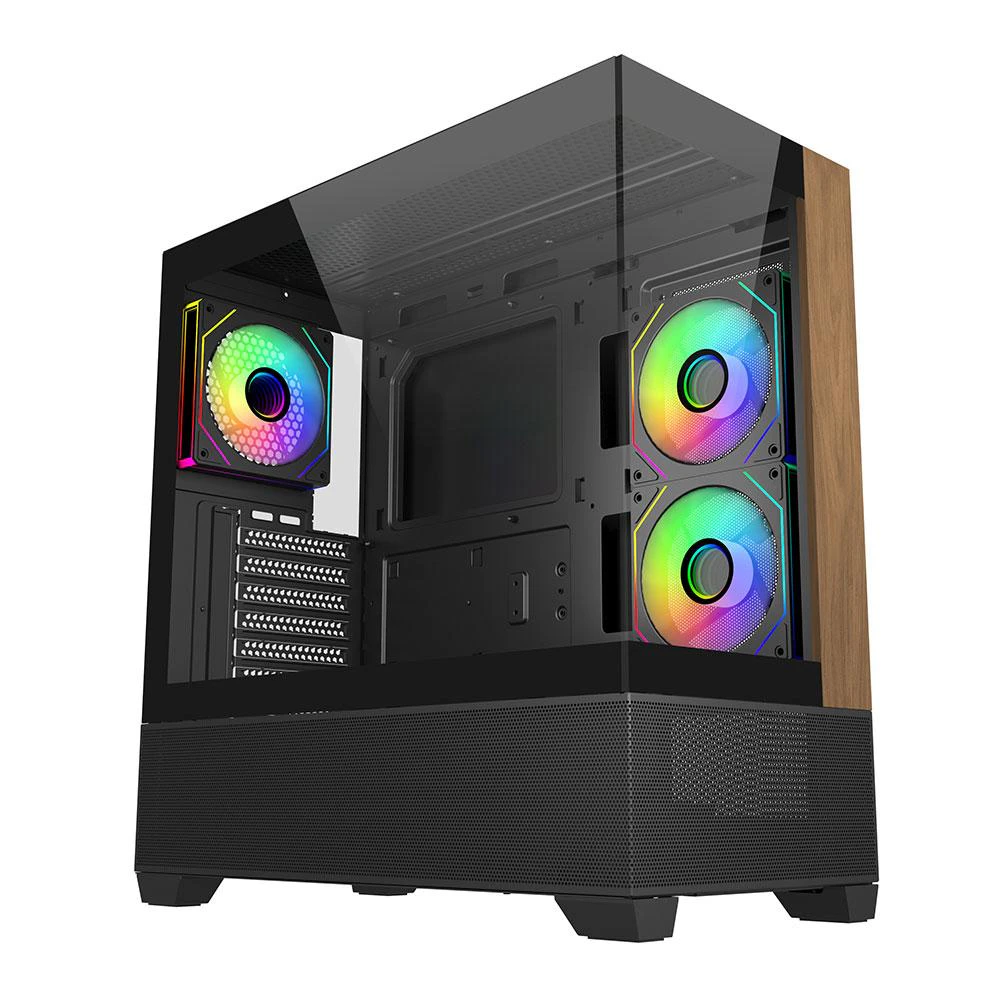 A large main feature product image of Cooler Master Elite 690 Wood Mid Tower Case (Black)