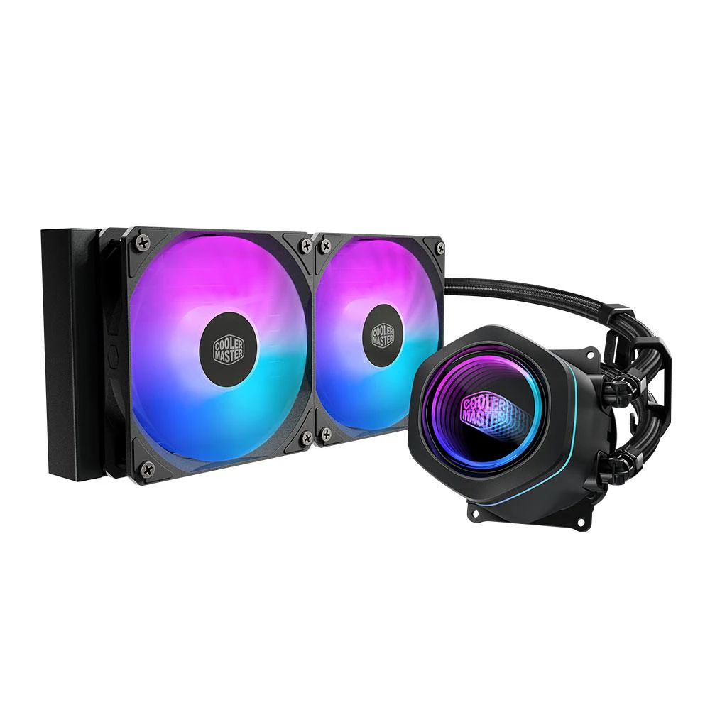 A large main feature product image of Cooler Master MasterLiquid Core Nex 240 ARGB