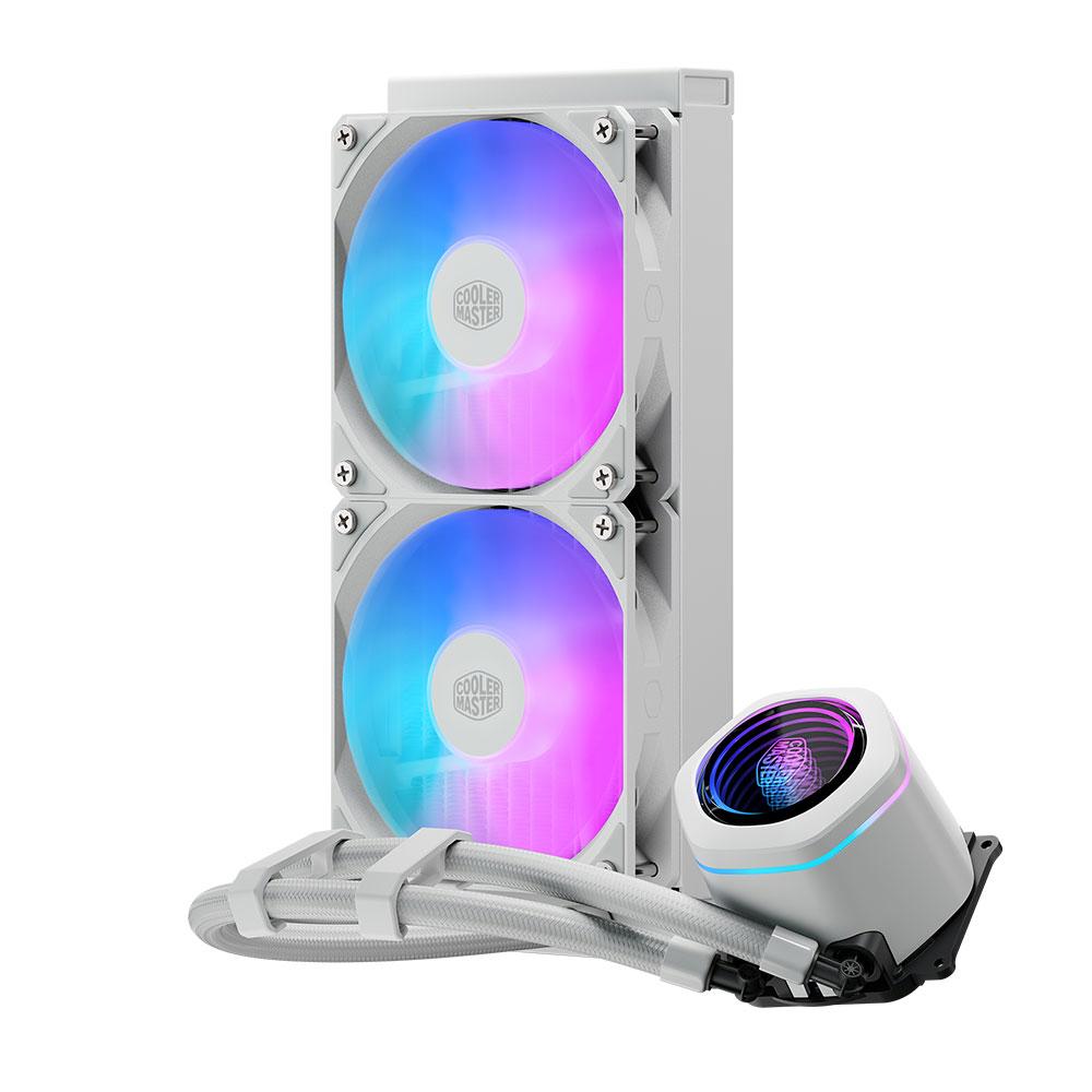 A large main feature product image of Cooler Master MasterLiquid Core Nex 240 White